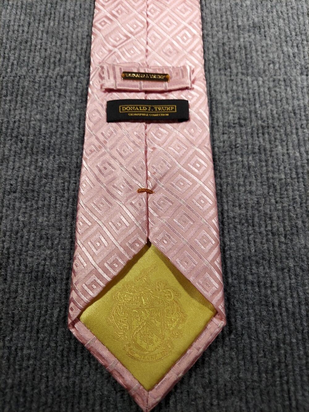 Donald J. Trump Signature Collection Pink Geometric Squares Tie